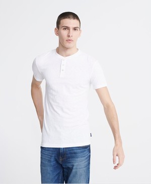 Superdry Heritage Rövidujjú Henley Férfi Pólók Fehér | FAEJI2867